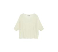Rundhalspullover COMMA, Damen, Gr. L (40), eggnog, Strick, Obermaterial: 55% Leinen, 45% Viskose, unifarben, regular fit normal, Rundhals, Pullover Rundhalspullover, in Feinstrick (16546941-L) eggnog