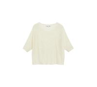 Rundhalspullover COMMA, Damen, Gr. XL (42), eggnog, Strick, Obermaterial: 55% Leinen, 45% Viskose, unifarben, regular fit normal, Rundhals, Pullover Rundhalspullover, in Feinstrick (16546941-XL) eggno