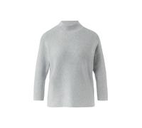 Comma Strickpullover mit Stehkragen Viskosemix 3/4-Arm Regular Fit taillenbedeckt Grau Gr. 44