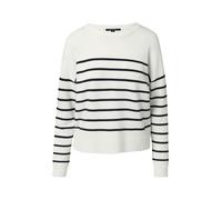 comma - Strickpullover mit Streifenmuster weiß - Gr. - 42