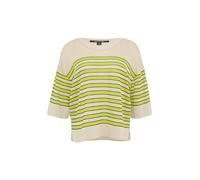 comma Gestreiftes Feinstrickpullover im Relaxed Fit kiwigrün XS