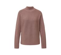 comma Strickpullover aus Viskose-Mix mit Stehkragen in Mauve, Größe 44