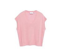 Comma Damen Strickpullover Feinstrick aus Leinenmix Rosa XL