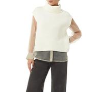 comma Strickpullunder mit Zopfmuster am Saum weiß 40