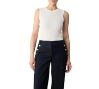 Stricktop COMMA, Damen, Gr. 36, weiß, Strick, Obermaterial: 80% Viskose, 20% Polyamid, unifarben, casual, körpernah hüftbedeckend, Rundhals, ohne Ärmel, Tops, aus Viskosemix im Slim Fit (27948206-36)