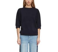 Comma Sweatshirt Damen fließend mit Fledermausärmeln, dekorative Nahtdetails Blau Gr. 34