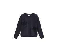 Sweatshirt COMMA, Damen, Gr. 40, navy, Sweatware, Obermaterial: 70% Baumwolle, 30% Polyester, bestickt, regular fit normal, Rundhals, Bündchen, Sweatshirts Sweatshirt, mit Stickerei (69896139-40) navy