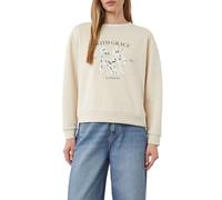 Comma Sweatshirt Relaxed Fit mit 3D-Applikation Beige Damen Größe 46