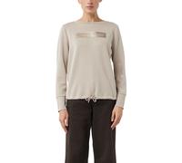 Comma Sweatshirt - weich mit Artwork und Schnürung - Beige Größe 46