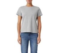 T-Shirt, Damen, Gr. 38, graumelange, Single Jersey, Obermaterial: 100% Baumwolle, COMMA CASUAL IDENTITY, meliert, casual, regular fit normal, Rundhals, Kurzarm, Shirts, mit Rundhalsausschnitt, Regular