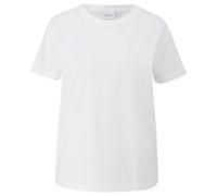 T-Shirt, Damen, Gr. 36, weiß, Single Jersey, Obermaterial: 100% Baumwolle, COMMA CASUAL IDENTITY, unifarben, casual, regular fit normal, Rundhals, Kurzarm, Shirts, mit Rundhalsausschnitt, Regular Fit