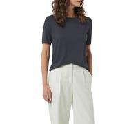 Comma T-Shirt aus Strickjersey mit Rippdetails Feinstrick 67% Lyocell/33% Baumwolle Dunkelblau Gr. 38