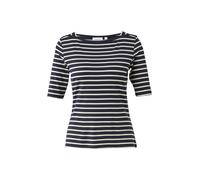 T-Shirt COMMA, Damen, Gr. 34, blau stripes, Single Jersey, Obermaterial: 92% Viskose, 8% Elasthan, gestreift, tailliert hüftbedeckend, U-Boot-Ausschnitt, Shirts T-Shirt, im Streifen-Design (81000068-3