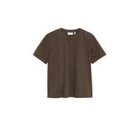 Kurzarmshirt COMMA, Damen, Gr. 40, braun, Single Jersey, Obermaterial: 100% Baumwolle, unifarben, lässig geschnitten hüftbedeckend, Rundhals, abgesteppte Kante, Shirts Kurzarmshirt, Sommershirt - unif