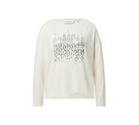 comma Oversized Longsleeve mit Label-Detail in Offwhite, Größe 38