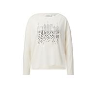 Comma Langarmshirt mit Frontprint und Strassdetails