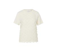 Comma T-Shirt Fabricmix mit Effektgarn Creme Größe 40
