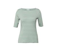 T-Shirt COMMA, Damen, Gr. 44, mint stripes, Single Jersey, Obermaterial: 92% Viskose, 8% Elasthan, gestreift, tailliert hüftbedeckend, U-Boot-Ausschnitt, Shirts T-Shirt, im Streifen-Look (55354767-44)