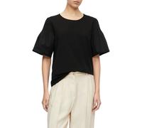 COMMA Damen T-Shirt - Relaxed Fit, Jersey, Rundhals, Smok-Detail