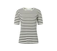 T-Shirt COMMA, Damen, Gr. 34, sanftes weiß stripe, Single Jersey, Obermaterial: 92% Viskose, 8% Elasthan, gestreift, casual, regular fit taillenbedeckt, Rundhals, Kurzarm, Shirts, mit Streifen Muster