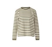 Comma Langarmshirt mit Streifen olive/beige Damen Größe 40