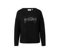 comma Oversized Longsleeve mit Label-Detail in Black, Größe 38