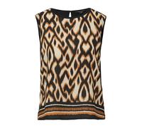 comma Ärmelloses Blusenshirt mit All-Over-Print schwarz 44