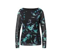 comma - T-Shirt schwarz|türkis - Gr. - 40