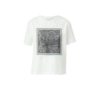 T-Shirt aus Baumwollmix mit Frontprint weiß 34