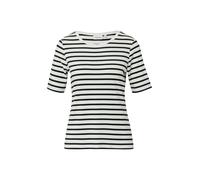 T-Shirt COMMA, Damen, Gr. 34, sanftes weiß stripe, Single Jersey, Obermaterial: 92% Viskose, 8% Elasthan, gestreift, casual, regular fit taillenbedeckt, Rundhals, Kurzarm, Shirts, mit Streifen Muster