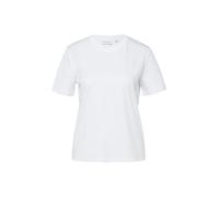 comma T-Shirt mit geripptem Rundhalsausschnitt in Weiss, Größe 40