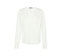 comma Longsleeve mit Tunikakragen in Weiss, Größe 46