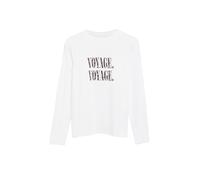 COMMA Longsleeve mit Statement-Print in Weiss, Größe 46