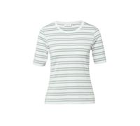 T-Shirt COMMA, Damen, Gr. 36, ecru mint, Single Jersey, Obermaterial: 90% Viskose, 5% Elasthan, 5% metallisierte Fasern, gestreift, tailliert hüftbedeckend, Rundhals, Shirts T-Shirt, im Streifen-Desig