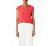 comma Blusenshirt aus Viskose-Mix mit Tunikakragen in Koralle, Größe 34