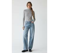 Langarmshirt "semitransparente Optik", Damen, Gr. 44, graumelange, Single Jersey, Obermaterial: 76% Lyocell, 19% Wolle, 5% Elasthan, COMMA CASUAL IDENTITY, casual, slim fit hüftlang, Rundhals, Langarm