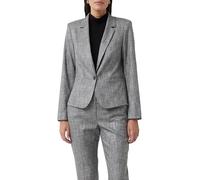 Jackenblazer COMMA, Damen, Gr. 46, grau (mid grau), Web, Obermaterial: 53% Viskose, 45% Polyester, 2% Elasthan, meliert, casual, tailliert hüftbedeckend, tiefer V-Ausschnitt, Langarm, Blazer, meliert,