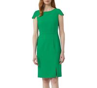 comma Tailliertes Kleid mit seitlich geschlitztem Saum und U-Boot-Ausschnitt smaragd 42