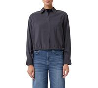 Verkürzte Bluse mit Bindedetails am Saum grau 36