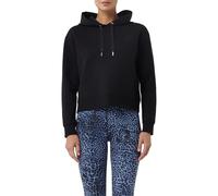 Kapuzensweatshirt, Damen, Gr. 38, schwarz, Sweatware, Obermaterial: 79% Baumwolle, 15% Polyester, 6% Elasthan, COMMA CASUAL IDENTITY, unifarben, lässig geschnitten taillenbedeckt, Rundhals, angesetzte