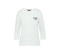 comma - Viskose-Shirt im Slim Fit blau/weiß - Gr. - 46