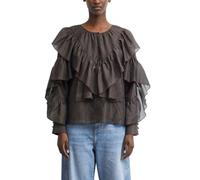 Comma Volant-Bluse aus Viskose-Voile Braun Größe 38