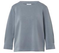 comma Sweatshirt mit geripptem Rundhalsausschnitt in Rauchblau, Größe 38