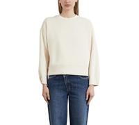 Comma Sweatshirt Damen – Weiches Modell mit Faltendetail am Arm, Rundhals – Vanilla Gr. 44