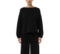 Sweater COMMA, Damen, Gr. 40, schwarz, Sweatware, Obermaterial: 49% Polyester, 45% Viskose, 6% Elasthan, unifarben, lässig geschnitten hüftbedeckend, Rundhals, Sweatshirts Sweater, unifarben, mit Visk