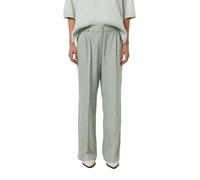 Stoffhose COMMA, Damen, Gr. 42, light khaki, Web, Obermaterial: 52% Viskose, 45% Polyester, 3% Elasthan, meliert, normal lang, Hosen Stoffhose, meliert, mit geradem Bein und Bundfalte (11696711-42) li