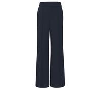 Jogger Pants COMMA, Damen, Gr. 38, N-Gr, navy, Web, Obermaterial: 97% Polyester, 3% Elasthan, unifarben, regular fit lang, Hosen, mit weitem Bein, Sommerhose (15079852-38) navy