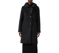 Kurzmantel, Damen, Gr. 40, schwarz, Flanell, Obermaterial: 100% Polyamid. Futter: 100% Polyamid, COMMA CASUAL IDENTITY, unifarben, casual, regular fit ca. Mitte Oberschenkel, Langarm gerader Abschluss