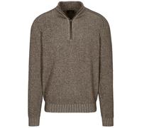 COMMANDER Finest Clothing - Zip Troyer Pullover, gemustert nougat mel. - Gr. - L