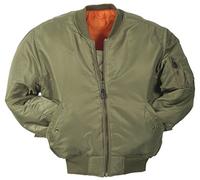 Commando Industries Mcallister MA1 Fliegerjacke US Army Bomberjacke Pilotenjacke Blouson Wendejacke (Oliv/L)
